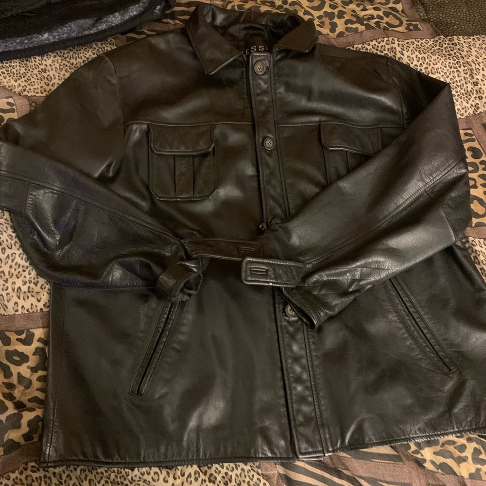 VINTAGE GUESS GENUINE LEATHER JACKET